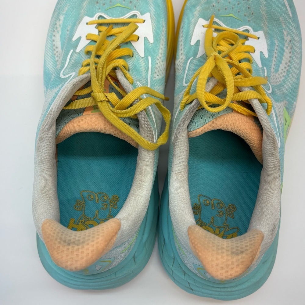 Hoka One One Clifton 10 Shoes Mens Size 11.5 D Blue Spark White Running Sneaker - Picture 6 of 8